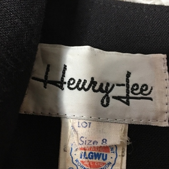 Vintage 60s 70s dress Union label sz M/L Henry Lee blazer black VTG 1970s retro - Picture 2 of 16